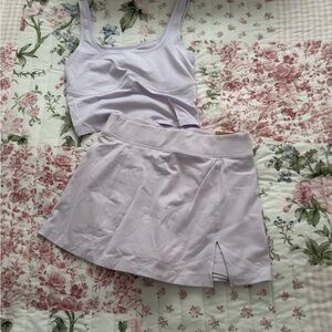PINK Victoria's Secret Lavender Active Crop Top & Skort